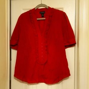 LANE BRYANT  Red thin Ruffled Blouse